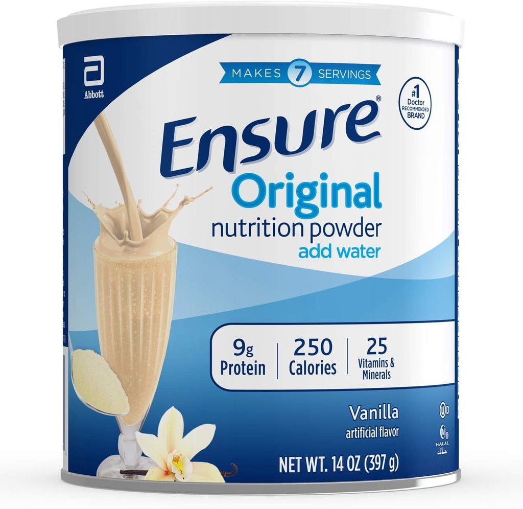 Asigurați-vă Original Nutriție Shake Powder cu 9 grame de proteine, Mese de înlocuire Shakes, Vanilla, 14 oz