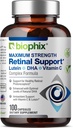 Biophix Retinal Support Complex maxim de rezistenţă Formula 100 Capsule - Zinc Vitamina C E Lutein DHA Omega-3 Astaxanthin Acid hialuronic - Susţine viziune oculară Sănătate