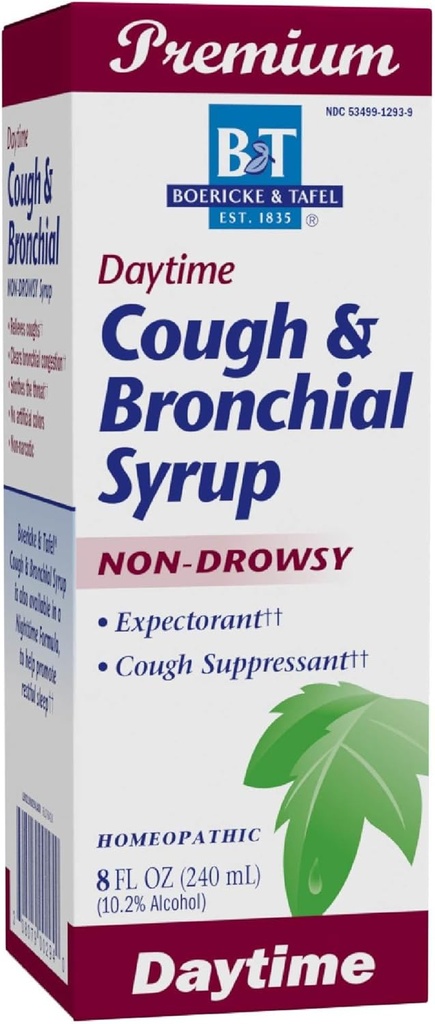 Natura's Way Boericke & Tafel Daytime Cough & Bronhial Syrup, Cough Supressant & Expectorant, Non-Drowsy, 8 Fl. Oz