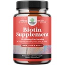 Naturas Craft 10000 mcg Pilulele Biotin pure pentru femei Bărbaţi - promovează mai gros şi mai plin par. Suplimentul natural pentru cresterea stralucitoare a parului gros - Capsule de vitamine vegetariane - Obtinerea clare unghii puternice pielii