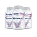 Cercetare Resveratrol verificat - 98% Trans-Resveratrol 1000 mg, Suport anti-îmbătrânire - 60 capsule pe flacon - 3 flacoane