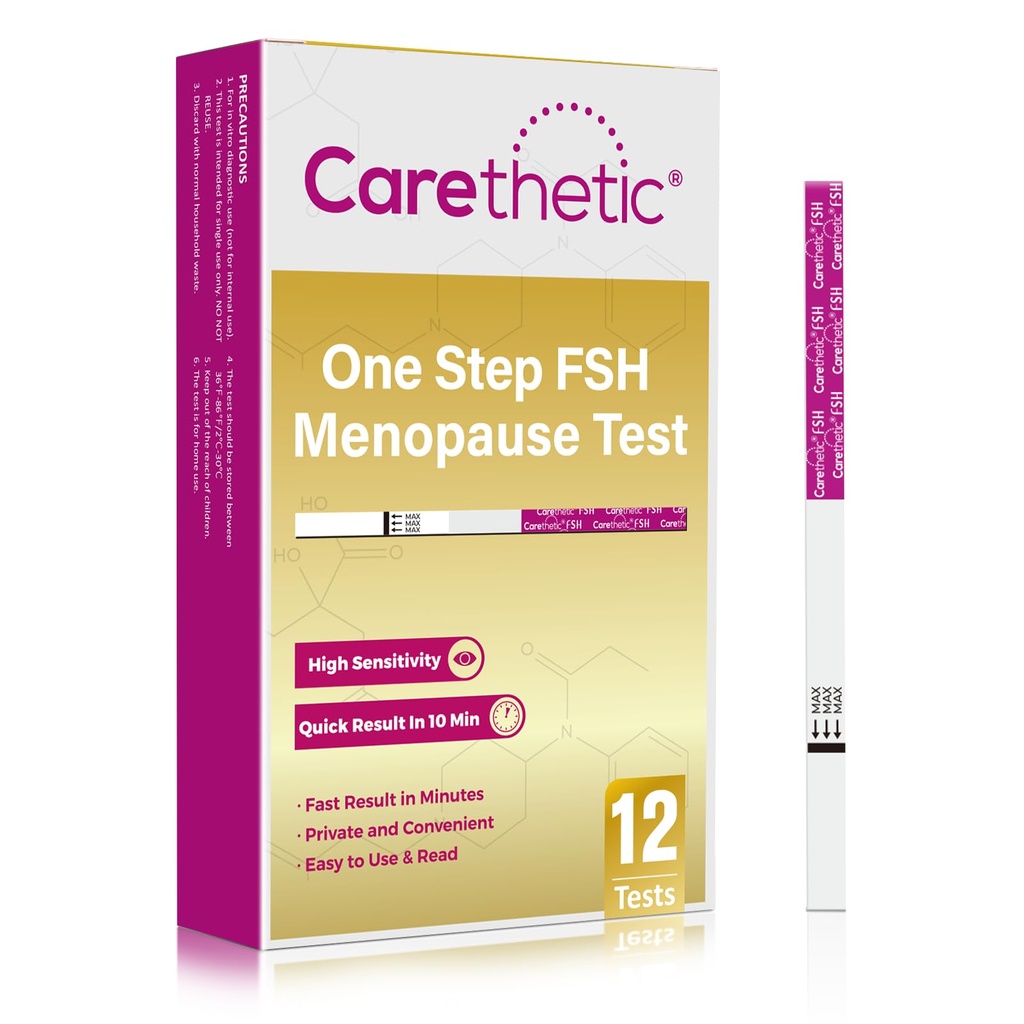 12 Pachet] Menopauze FSH Menopause Test Strips - Rapid la domiciliu Menopause Stage Test Kit, Detectare FSH de înaltă sensibilitate