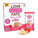 Dragoste Good Fats Chewy Nutty White Chocolatey Strawberry Keto Baruri - Snacks proteine cu carbohidrați scăzut - 12 pachet (59oz / 45g fiecare bar)