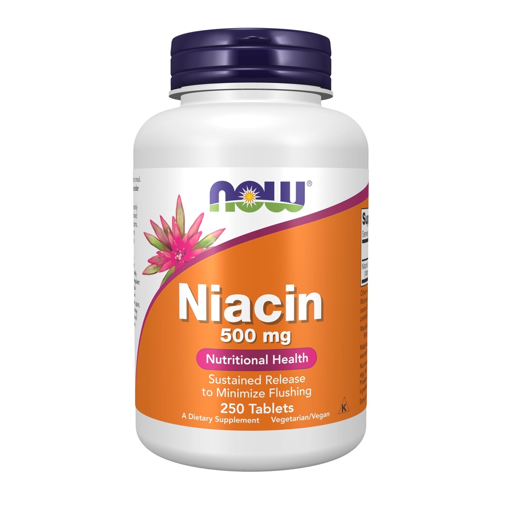 ACUM alimente Suplimente, Niacin (Vitamina B-3) 500 mg, Se susţine eliberarea, Nutritional Health, 250 comprimate