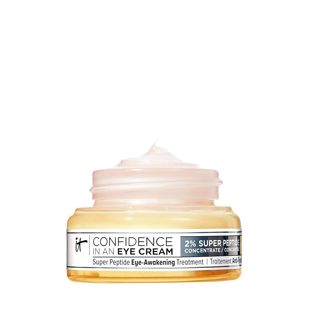 IT Cosmetics Încredere într-un Crema de ochi - Anti imbatranire Crema ochi Peptide pentru cercuri întunecate și riduri, Ușor 48HR Hidratare, 2% Super Peptide concentrat, Smooth & Brighten Undereye, Toate tipurile de piele