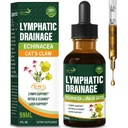 Cleavers Limphatic drenage drops Îmbunătățește Lymph System dezintoxicare, Echinacea, Mulk Thistle, Cats Claw, Turmeric, Dandelion, Burdock Immune Supplement. 2oz