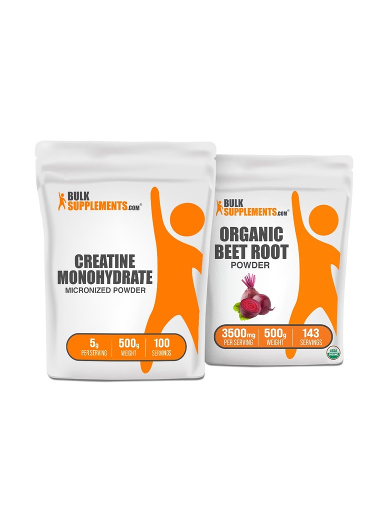 BulkSupplements Creatina + Sfeclă organică Root Powder 500g Bundle