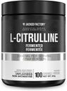 Fabrica Jacked L-Citrulline - Fermentat L Citrulină pulbere, Nitricoxid Booster pentru creșterea fluxului sanguin, Putere, & Rezistență - 100 Serviri, Nearomate
