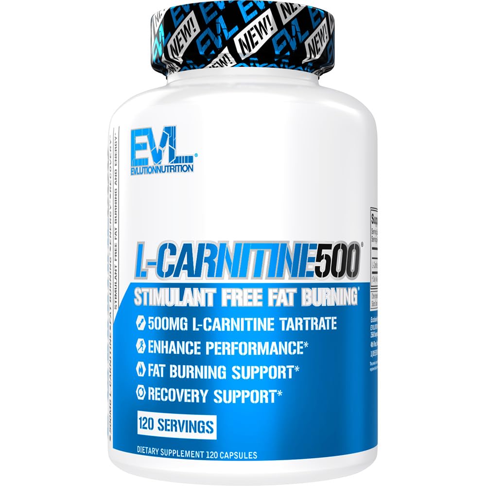 EVL L-Carnitina Supliment pentru suport pierdere in greutate - L Carnitina Tartrat pentru energie Cellular Focus Rezistenta si Fat Burning Suport - Stimulant Free Amino Acid pentru Metabolism gras (120 Serviri)