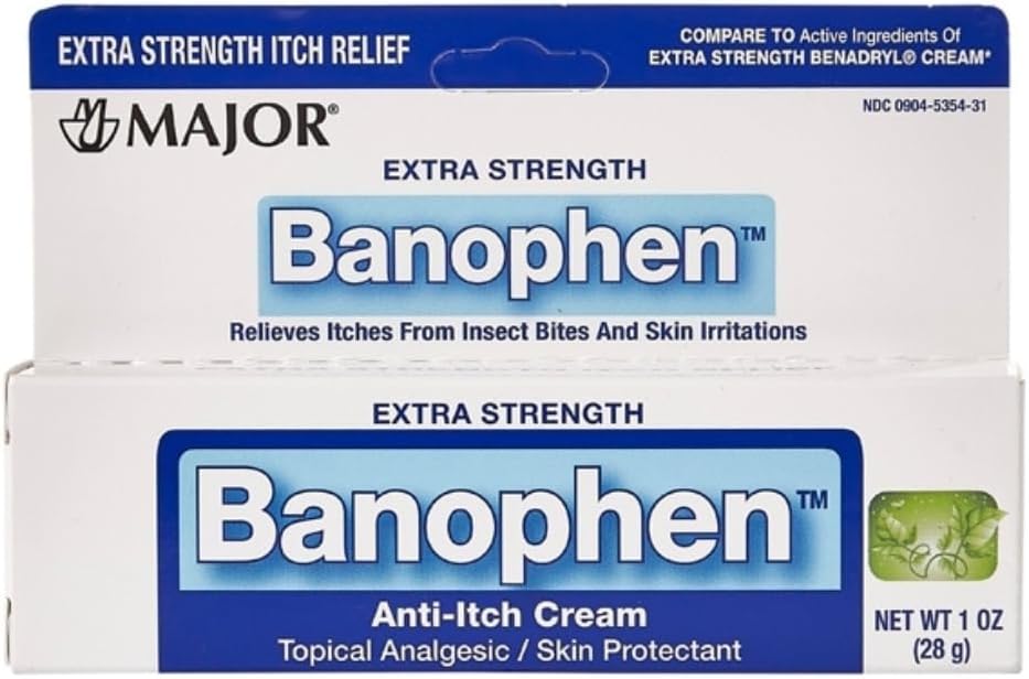 Bonofenul extra-rezistenta majora - Crema anti-Itch - Protector analgezic al pielii - Ajuta la scaparea intepaturilor de insecte si iritatii cutanate - 1 Oz. (1 ambalaj)