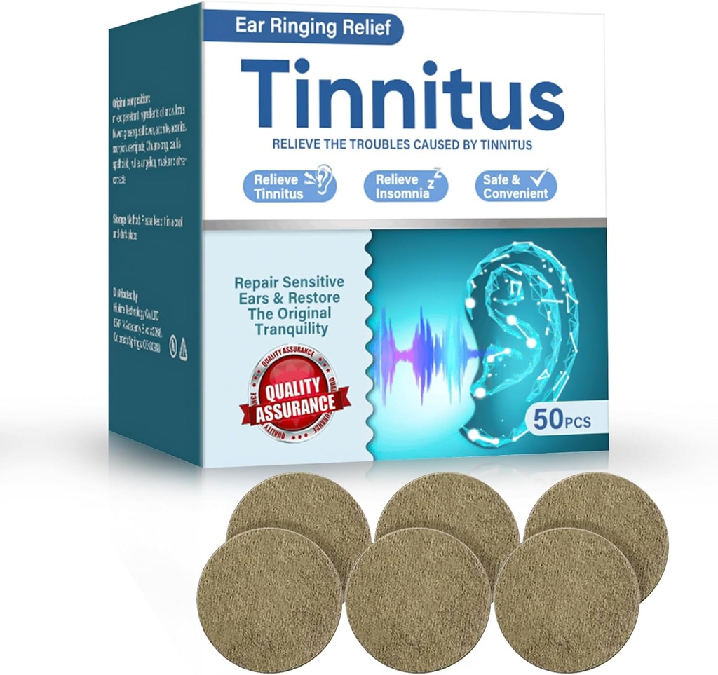 Tinitus Relief pentru urechi inelare, tinitus relief petice ureche, tratament natural tinitus pentru apelarea urechii de ajutor, Reduce eficient zgomotul urechii și promovează audiere sănătoasă, 50PCS