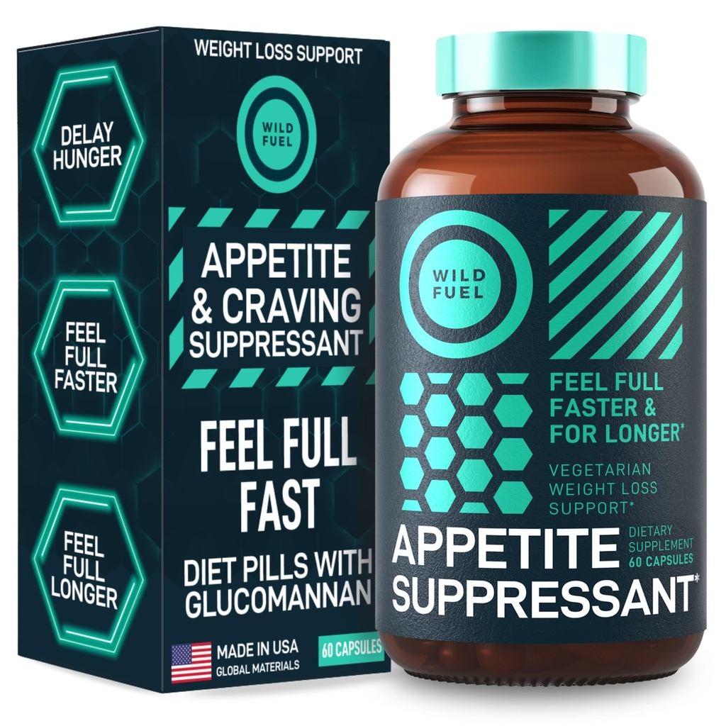 Apetit Suppressant pentru pierderea in greutate, foame Suppressant - pastile dietetice care funcționează rapid pentru femei și bărbați - Garcinia Cambogia, Glucomannan, White Bean Carb Blocker și Fat Burner - 60 Veggie Caps