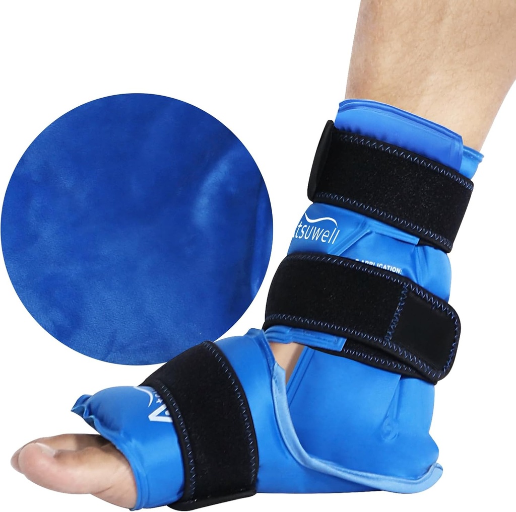 Atsuwell Ankle Ice Pack Wrap, Reusable Ice Pack pentru Ankle, Large Gel Cold Pack picior pentru compresie rece, Flexible Heel Gel Pack pentru bărbaţi Femei, Relaxare