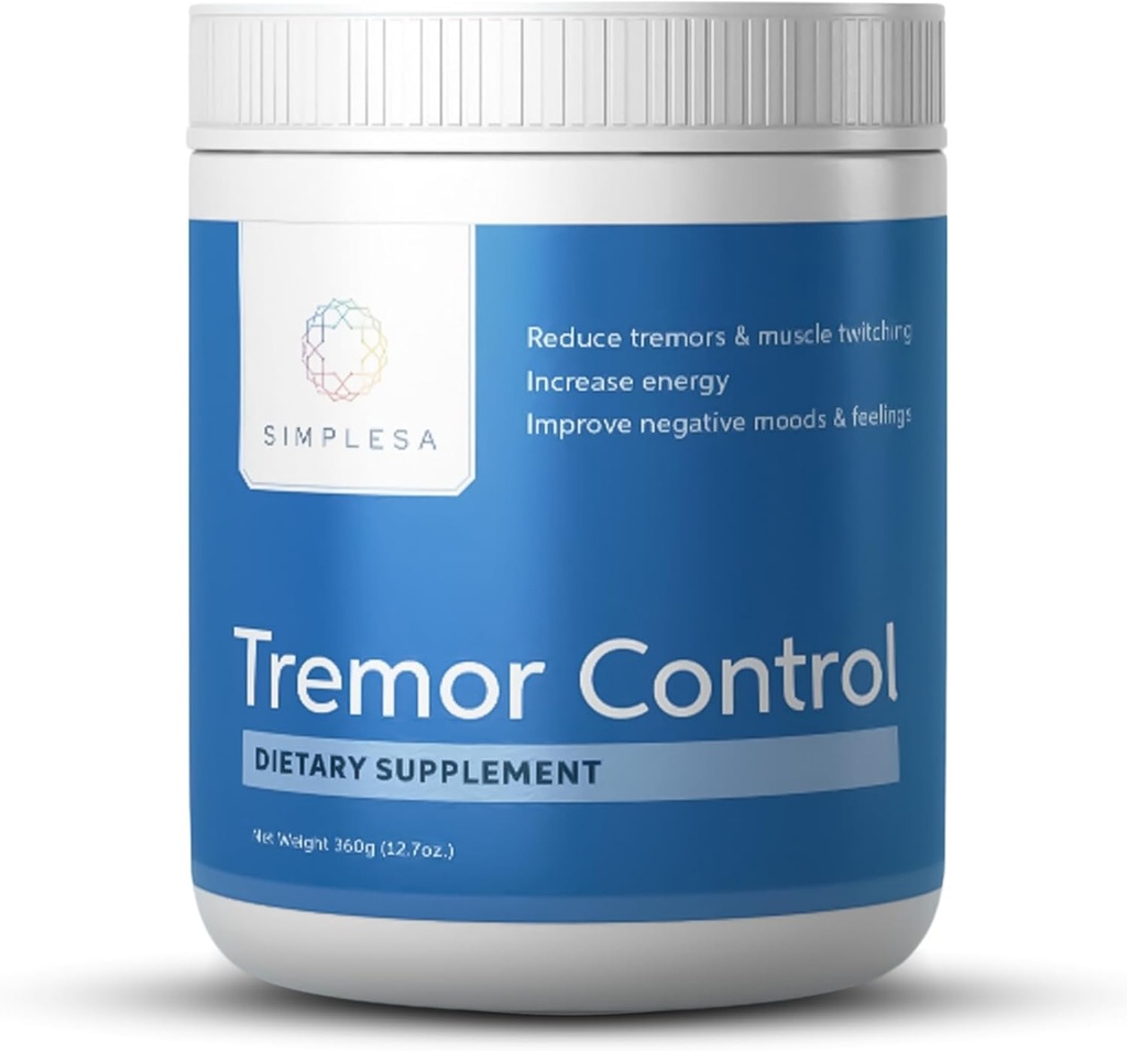 Simplesa Tremor Control, L-Arginine Alpha-Ketoglutarate Supliment, Include GABA, Ubichinol, și Niacin, 360g AAKG pulbere Supliment, Suportă controlul tremurului și sănătatea musculară