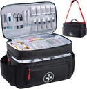 BAGSFY Travel Medicine Organizator, sac medical gol, Pilulă flacon Organizator pentru acasă, mare de depozitare medicație, călătorie transporta cutii Kit de prim ajutor gol, Kit de urgență.