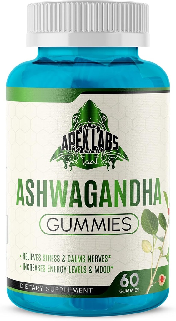 Ashwagandha Gummies - 60 Count - Mixed Berry, KSM-66, Vegan, Plant based, Non-GMO, Gluten-Free & Gelatină Relax gratuit