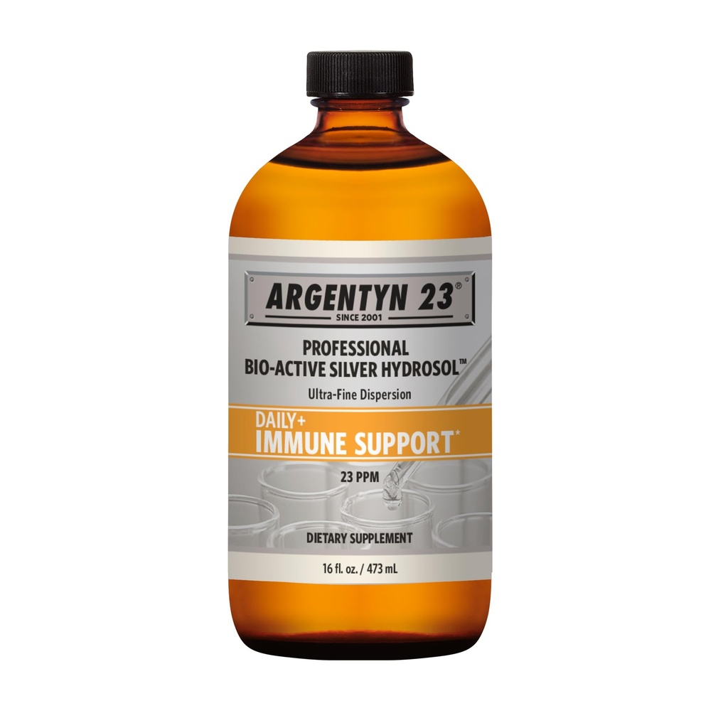 Argentyn 23 Suport Imun profesional - Argint coloidal, Hidrosol de Argint Bio-Activ, 23 ppm, Twist Top lichid, 16 Fl Oz (473 ml)