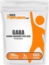 BulkSupplements.com Pulbere GABA - Acid gama aminobutiric, supliment GABA, supliment aminoacid - fără gluten, 750 mg per Serving, 1kg (2,2 lbs) (Pachet de 1)