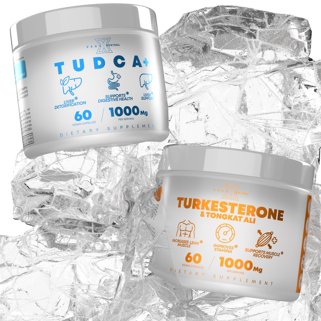 TUDCA+ 1000 mg supliment de sare pentru suport hepatic + Turkesteron & Tongkat Ali 1000mg Creşterea rezistenţei (60 capsule)