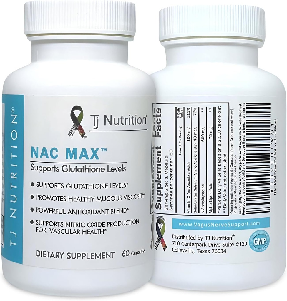 NAC MAXTM - Ultimate N-Acetilcisteină Blend - sprijină sistemul imunitar - sănătatea respiratorie - sănătatea ficatului - mai bună decât NAC în monoterapie