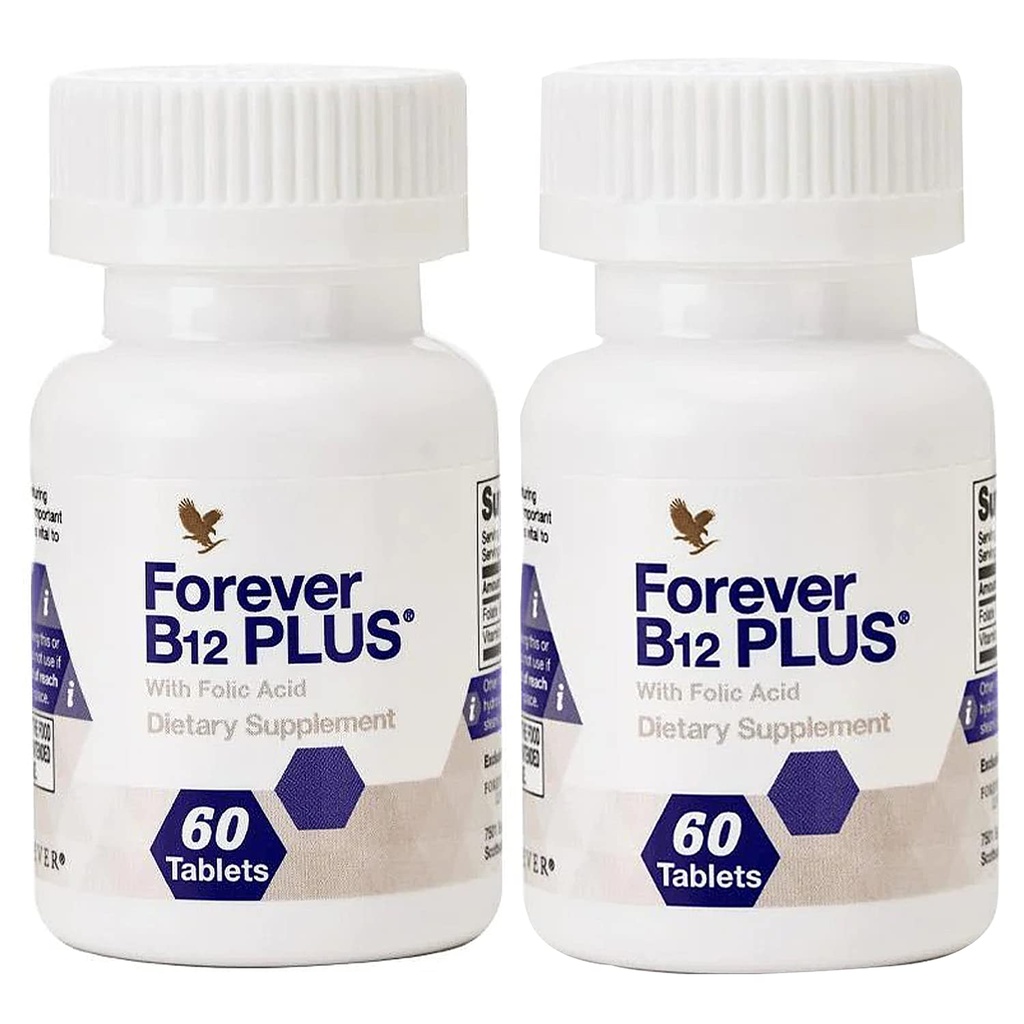 De viață pentru totdeauna - B12 Plus - vitaminele B esențiale pentru energie, suport imunitar și sănătatea celulelor roșii din sânge - Vegan, vegetarian și gluten-free - 120 comprimate