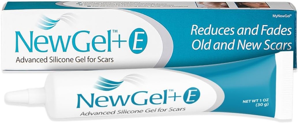 NewGel Plus Scar Gel by MyNewGel Advanced Professional Silicon Treatment for Old and New Scars w Vitamina E, High-Potență pentru Chirurgie, Keloids, Burns, and Facial Blemish Scars (30 Grams) - 1 oz