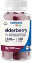 Nutricost Kids Elderberry Gumies (50mg) cu zinc & vitamina C 120 Gume - Gluten gratuit, fără sirop de porumb