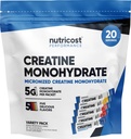 Nutricost Creatină Monohidrat Variety Stickpacks (5 arome, 20 serviri) - Micronizat, 5 grame de Creatin Monohidrat per ambalaj