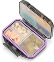 Pill Organizator Travel Pill Box Waterproof Medicine Case Container Supliment și Deținătorul de vitamine Farmacie Pocket Pilulă Depozitare portabilă cu 7 Compartimente pentru Purse (Negru)