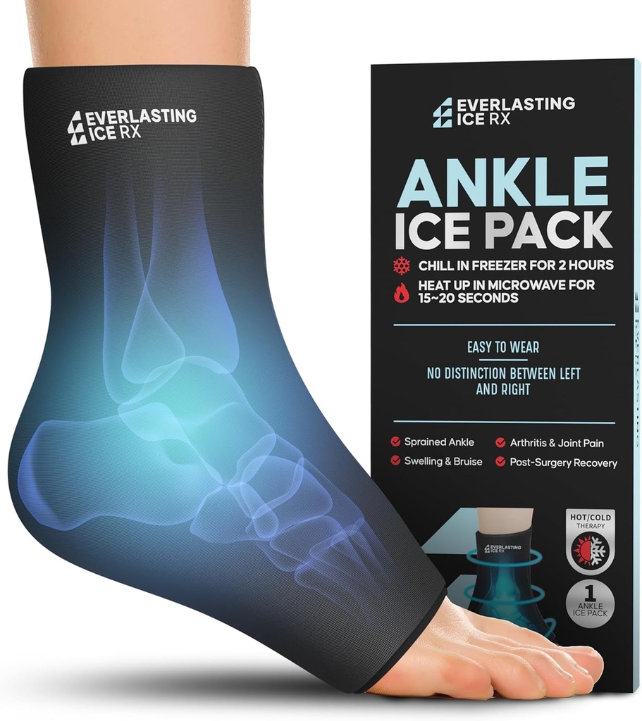 Pachet de gheata glezna Wrap pentru Umflare, Recusable Picior Ice Pack Wrap - Terapia de compresie la rece pentru ameliorarea durerii, Fasciita plantara, glezna luxata, Ahile Tendonitis Relief