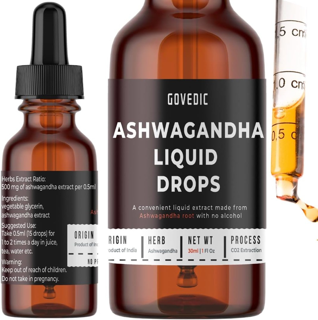 Ashwagandha picături lichide concentrat 1 Fl Oz 30ml 