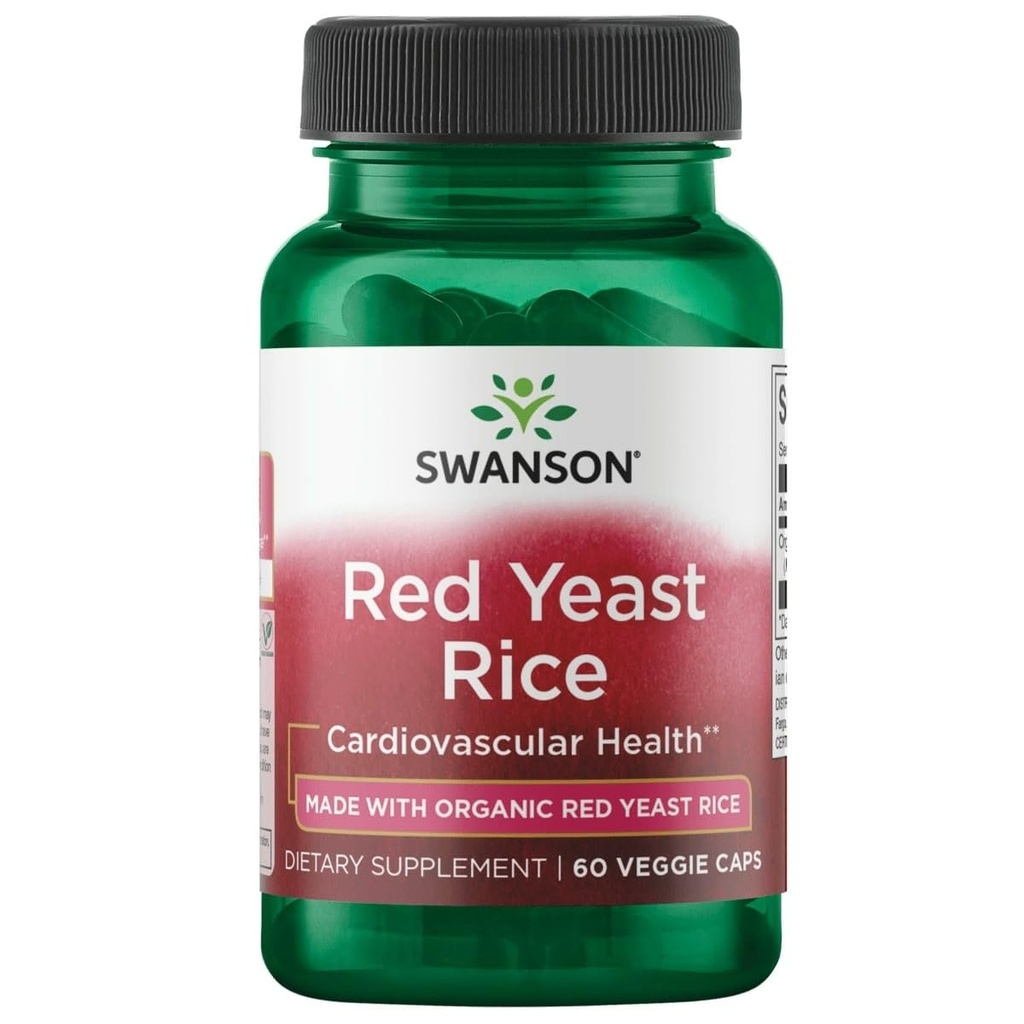 Swanson Made with organic traditional Red Yeast Rice 600 Milligrams 60 Veg Capsule