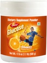 Glucoza Dabur - Pulbere de glucoză - Fortificată cu vitamina D şi calciu - O portocală gustoasă - 500 grame