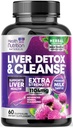 Liver Cleanse Detoxifiere Formula - Advanced Ficat Supplement Supplement with Silymarin Milk Thistle, Dandelion Root, Artichoke Extract, Turmeric, Choline, & Beetroot - 60 Veggie capsule