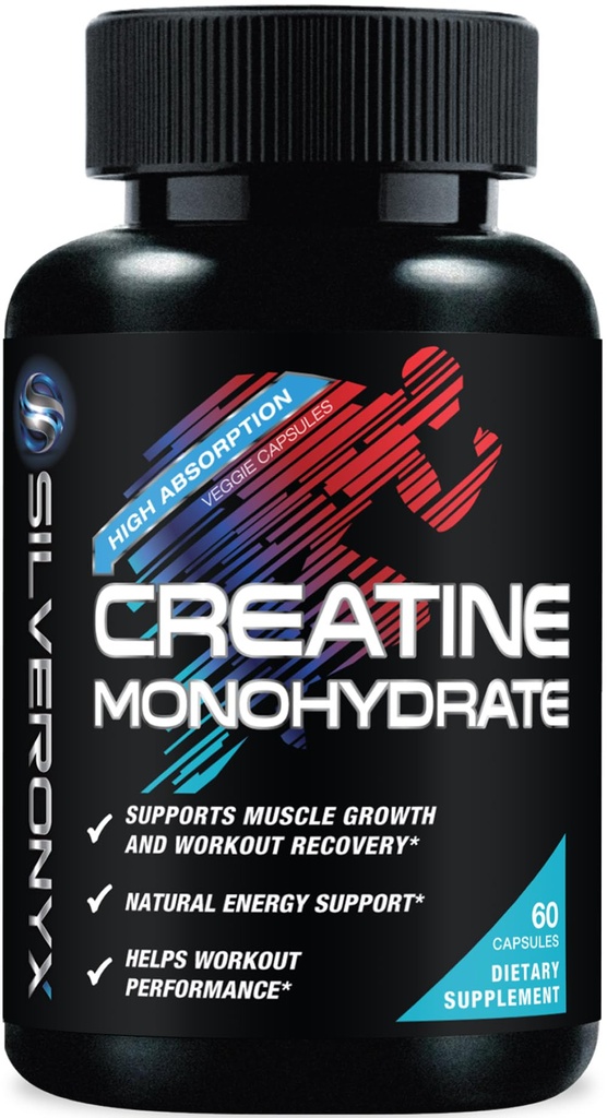 Creatin capsule monohidrat 3000mg - Micronited Creatine Supliment nutritional - Lean musculare de creştere, Performanţă antrenament, Energie & Suport rezistenta - 750 mg pe capsule de înaltă absorbţie - 60 Conte