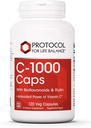 Protocolul pentru echilibrul de viață - C-1000 Capace cu bioflavonoide și Rutin - Antioxidant Putere de vitamina C, susține funcția sistemului imunitar sănătos, oferă protecție celulară - 120 Veg capsule