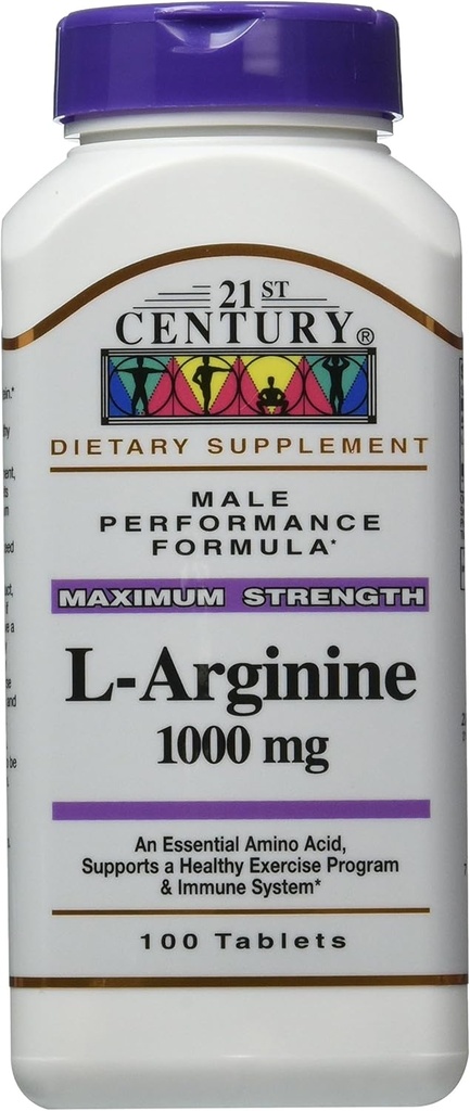21st Century L-Arginină 1000 Mg comprimate, 100-count (Pachet de 3)