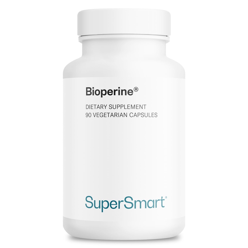 SuperSmart Bioperine 30 mg pe zi (95% Piperine) - Black Pepper Extras Supliment - Absorbție Îmbunătățitor - Digestive Enzime Suport 