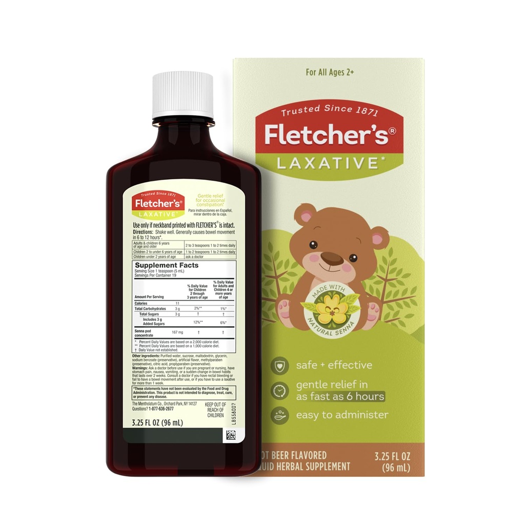 Laxative Fletcher, Root Beer, 3.25 Ounce