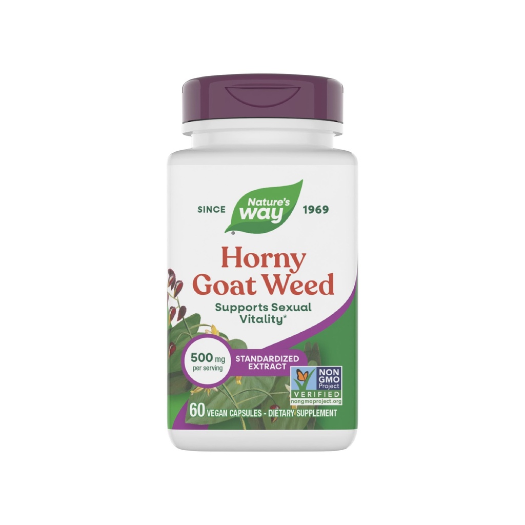 Natura's Way Horny Goat Premium Extract Vitality Sexual,* Non-GMO, Vegan, 60 Capsule