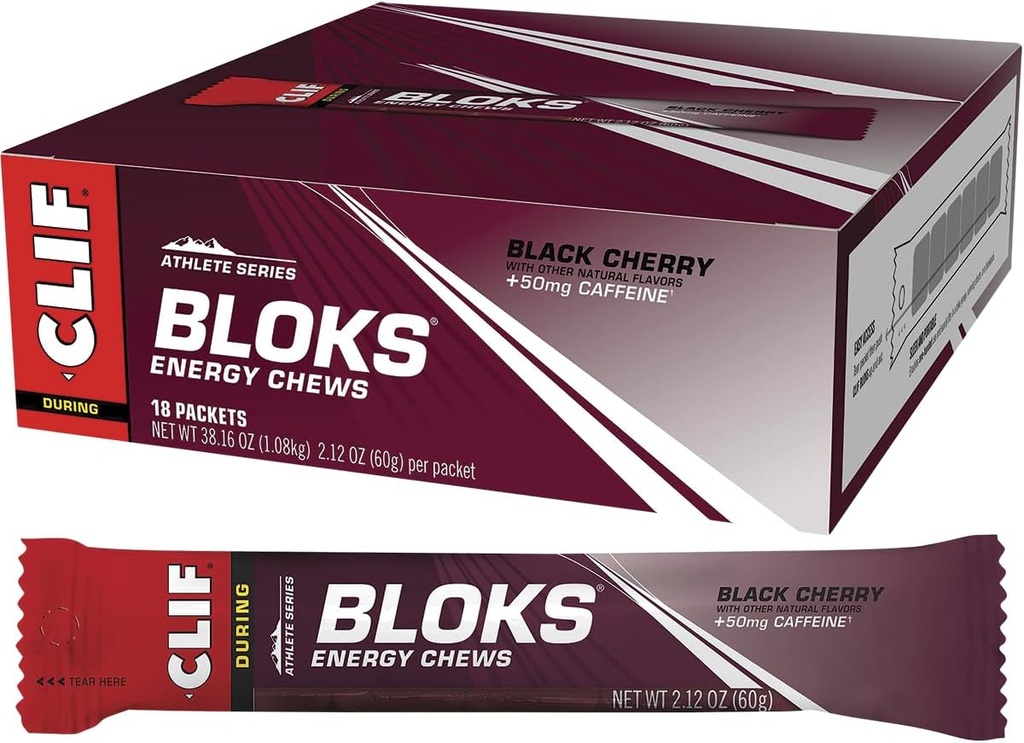 Clif Shot Bloks, Black Cherry, 2.12 oz (Pachet de 18)
