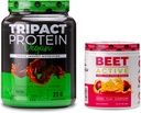 Nurology TRIPACT Pudra de proteine din Vegan, pentru Shake-uri de proteine din Vegan, Unt de arahide de ciocolată (20 serviri) & Sfeclă activă, Aroma de fructe din pasiune (30 Serviri)