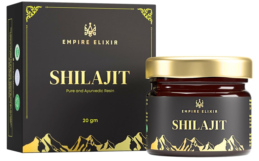 Shilajit Resin Pure Himalayan 20g Jar - de Empire Elixir Gradul ridicat de aur de potenta pentru barbati si femei 