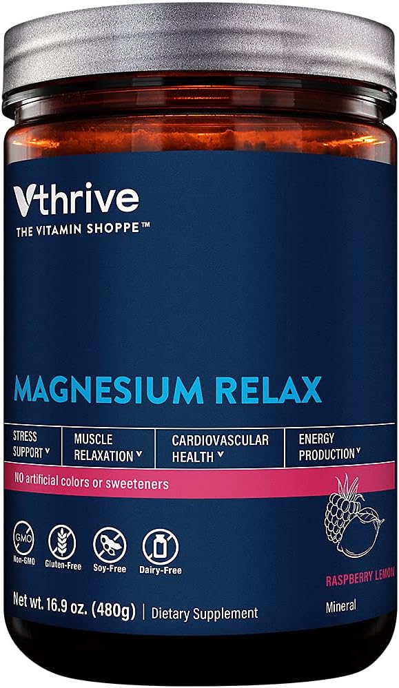 Magneziu Relaxați-vă Pulbere - Sprijină Stres și relaxare musculară - Zmeură Lemon (16.9 oz. / 100 Serviri)