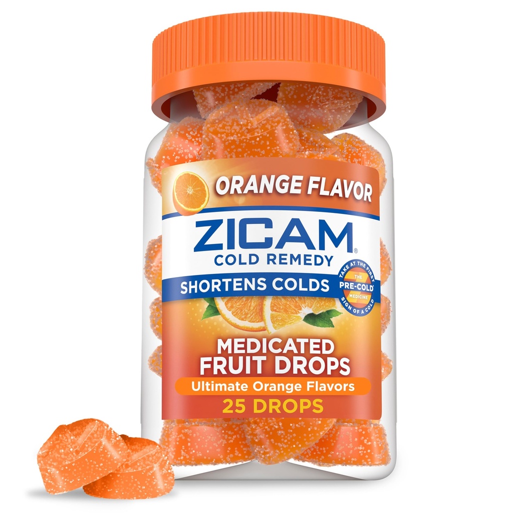 Zicam Rece Remedy Zinc Drops de fructe medicamentate, Ultimate Orange, 25 Count (Pachet de 1)