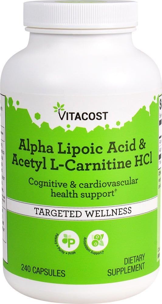 Vitacost Alpha Acid lipoic şi HCl L- Carnitină -- 700 mg - 240 Capsule