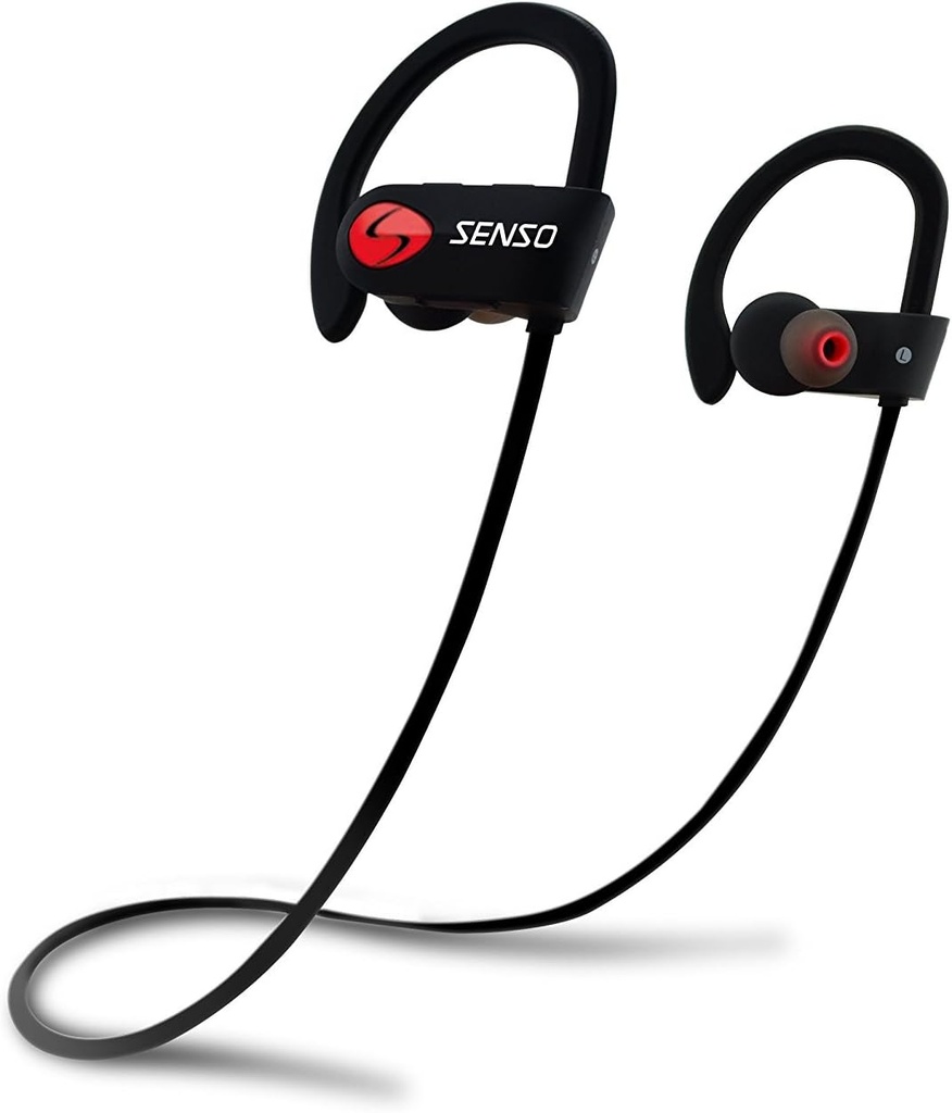 Căști Senso Bluetooth, Cele mai bune căști sportive wireless w/Mic IPX7 Căști rezistente la apă HD Stereo rezistente la sudoare pentru gimnastică de lucru zgomot Anularea căștilor Căști