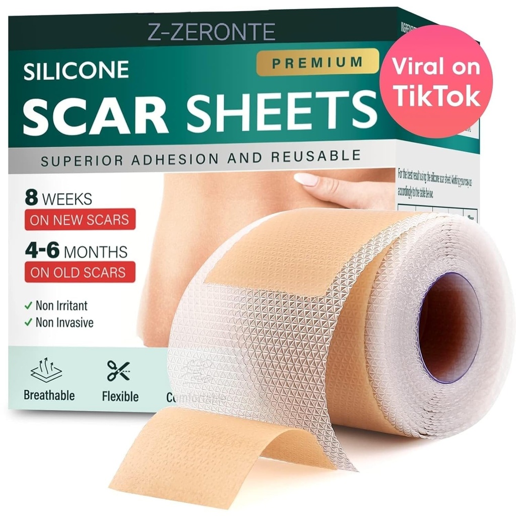 Silicon Cicatrice foi, Silicon Cicatrice bandă (1.6"x 120" Roll-3M), foi reutilizabile și eficiente de îndepărtare a cicatricilor, Silicon Cicatrice foi pentru cicatrici chirurgicale, vindecare Keloid, C-Secțiunea, Tummy Tuck