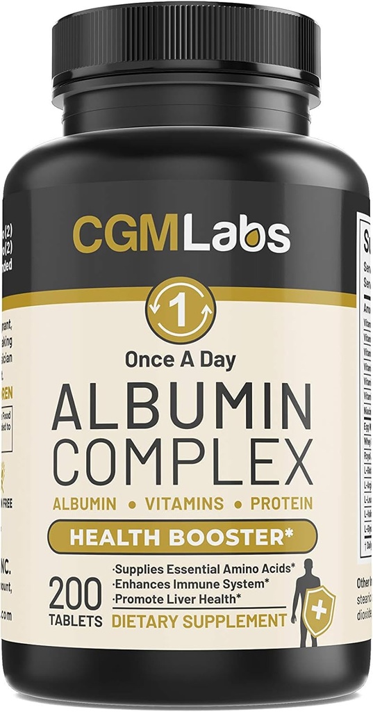 O dată pe zi Albumin Complex - Album alb de ou, proteine, jeleu regal, aminoacizi esenţiali - 200 Tablets
