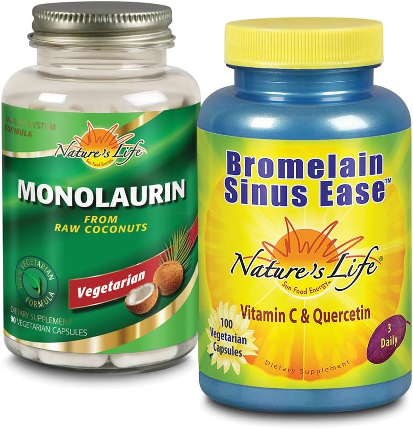 Natura's Life Monolaurin & Bromelain Sinus Ease Bundle 
